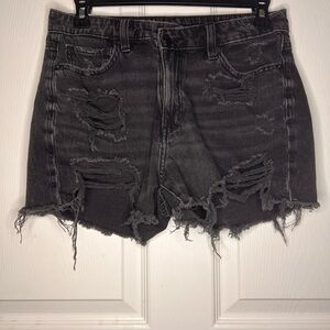 American Eagle Outfitters Charcoal Distressed Jean Shorts